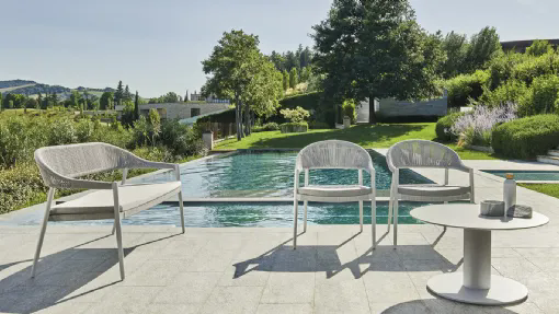 Salotto da esterno Clever in tessuto e alluminio di Varaschin