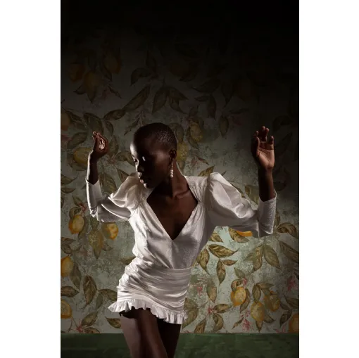 Carta da parati con immagini di agrumi Can you see me di London Art