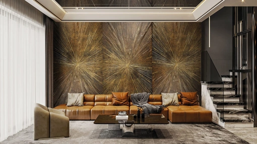 Carta da parati Metal Ray di London Art