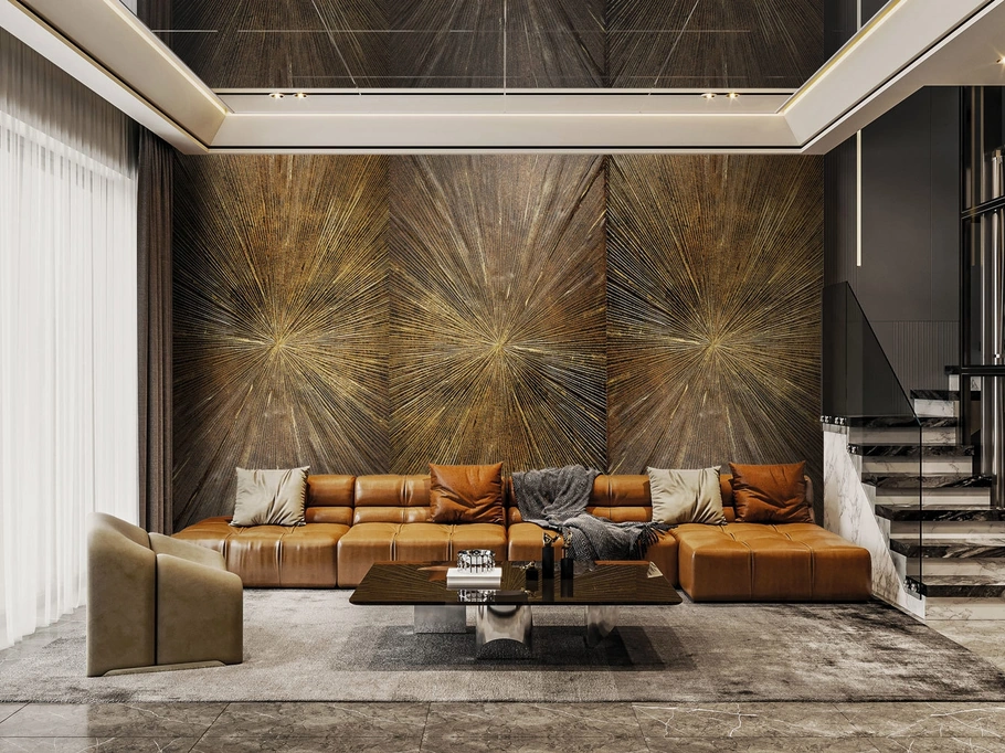 Carta da parati Metal Ray di London Art