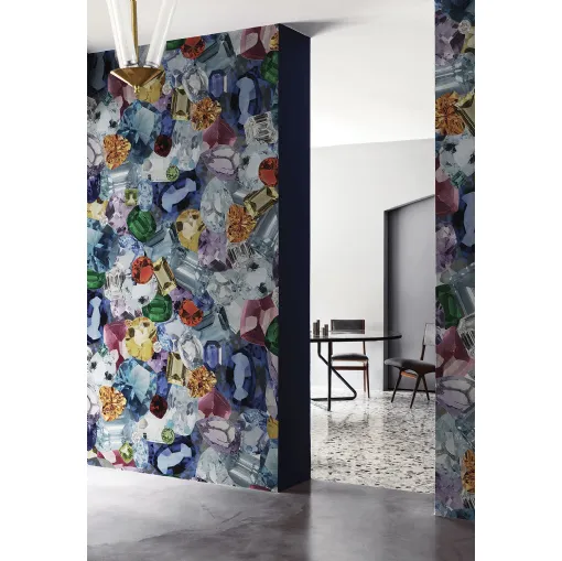 Carta da parati con gioielli colorati Shine On di London Art