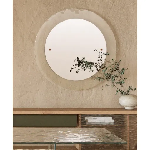 Specchio rotondo con cornice in vetro cotto Eclipse di Nature Design