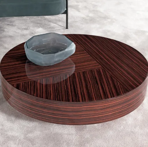 Tavolino rotondo in legno con finitura lucida Gemini di Misuraemme
