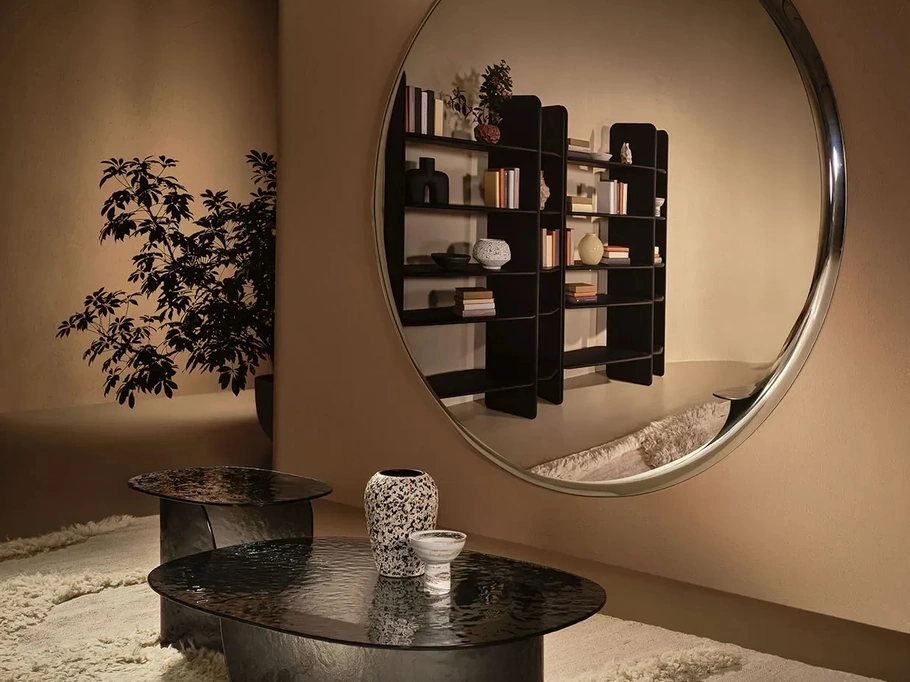 Specchio Halo con cornice in vetro di Nature Design