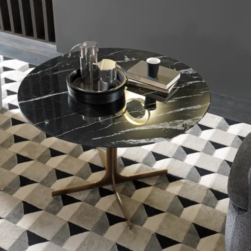 Tavolino con top in marmo Janus Lounge di Misuraemme