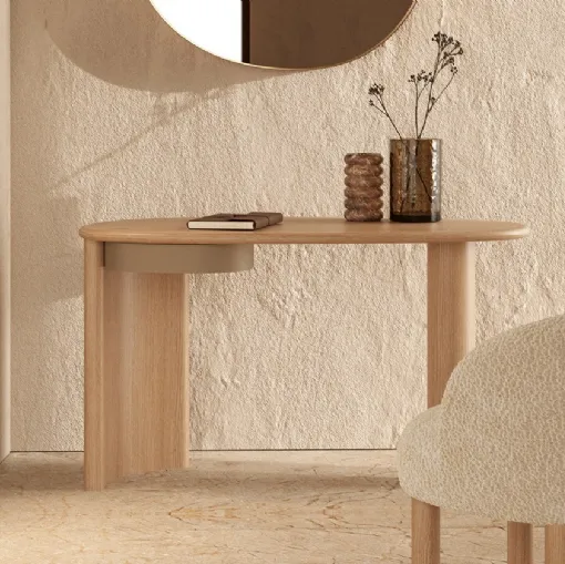 Scrittoio in rovere con cassetto di metallo Lymph Desk di Nature Design