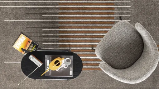 Tappeto che si ispira alle grafiche razionaliste del 900 in chiave contemporanea Uptown di Calligaris