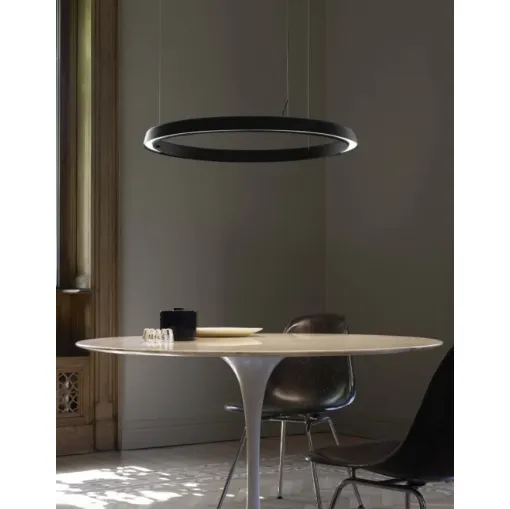 Lampada a sospensione a forma circolare, leggera, in alluminio finitura ottone Compendium Circle di Luceplan