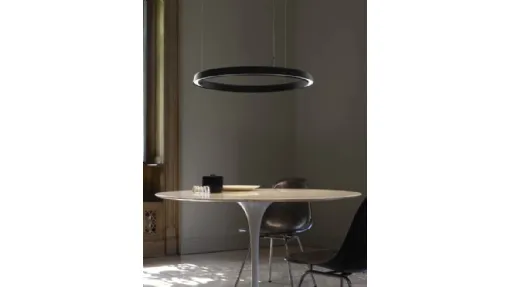 Lampada a sospensione a forma circolare, leggera, in alluminio finitura ottone Compendium Circle di Luceplan