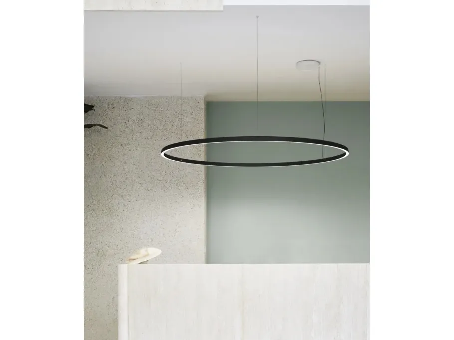 Lampada a sospensione dal design essenziale in alluminio Compendium Circle di Luceplan