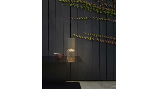 Lampada da tavolo in vetro trasparente Nui Mini di Luceplan