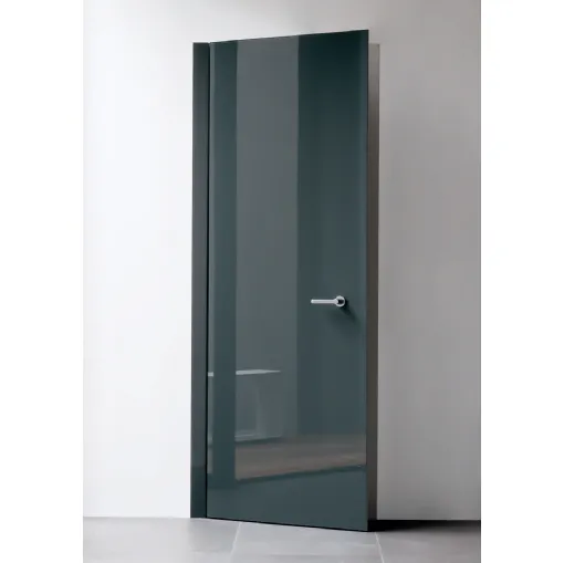 Porta a battente con anta in ardesia a ricoprire lo stipite in alluminio Level di Albed
