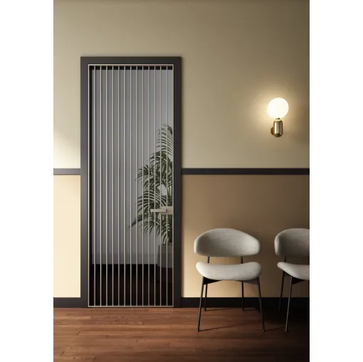 Porta per interni Ri Trait 8b con traversini in alluminio di Albed