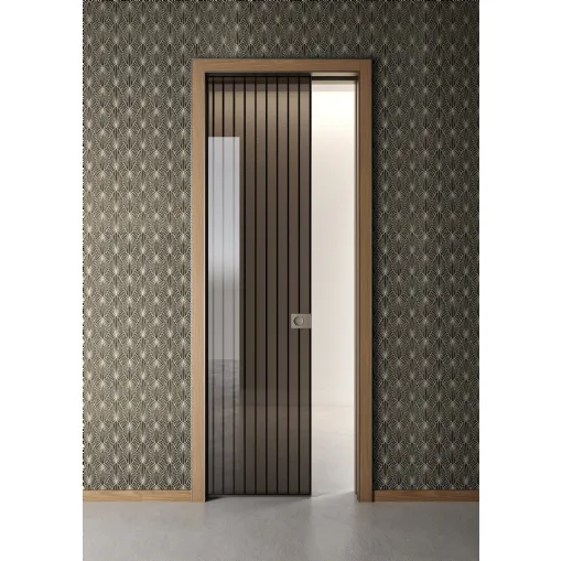 Porta per interni Ri Trait 8b a Scomparsa con traversini alluminio di Albed