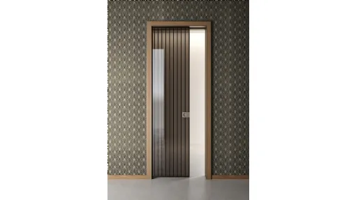 Porta per interni Ri Trait 8b a Scomparsa con traversini alluminio di Albed