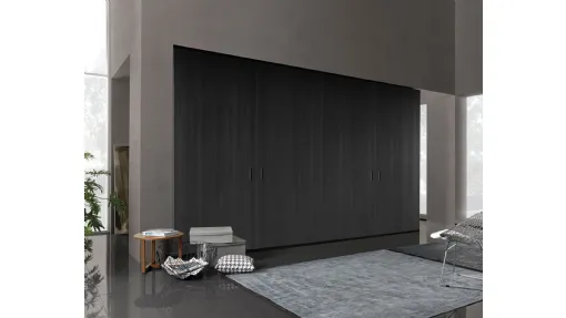 Armadio a muro con anta scorrevole Tecno in nobilitato effetto legno di Misuraemme