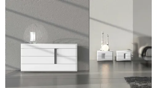 Gruppo Notte in laccato opaco bianco Prestige 02 di Voltan