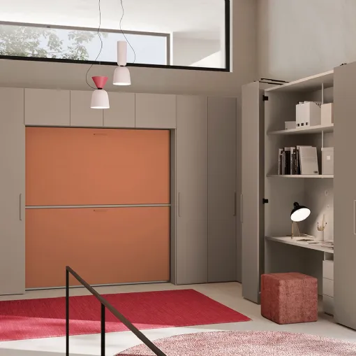 Letto a castello a scomparsa in laccato opaco Nikai Up di Clever