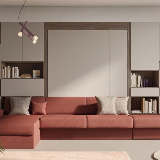 Letto a scomparsa con divano Nobu 01 di Clever