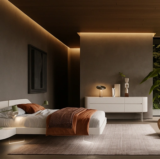 Letto Ottanta laccato latte di Voltan