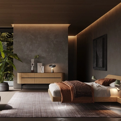 Letto Ottanta in legno di quercia di Voltan