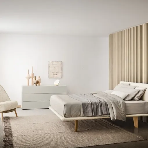 Letto in tessuto con testiera Filo di Pianca