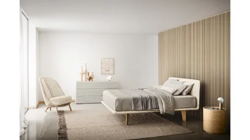 Letto in tessuto con testiera Filo di Pianca