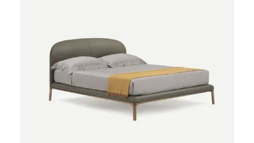 Letto in pelle con testiera imbottita Rada di Pianca