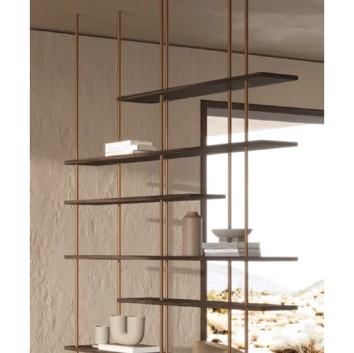Libreria sospesa in legno e metallo Random Suspended di Nature Design