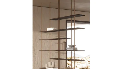 Libreria sospesa in legno e metallo Random Suspended di Nature Design