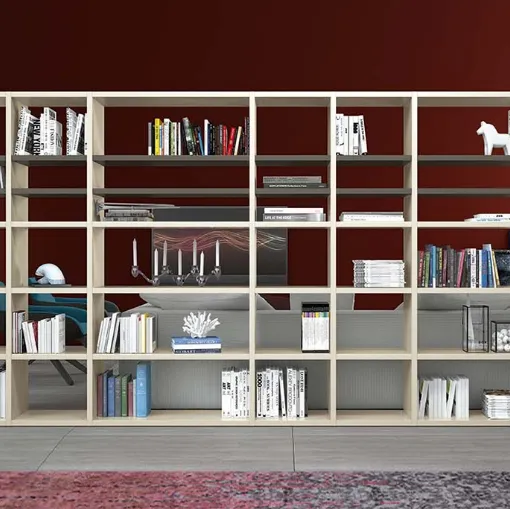Libreria divisoria dal design semplice e pulito Start Bifacciale di Clever