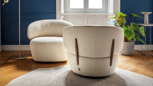 Poltrona Mara in tessuto imbottito di Calligaris