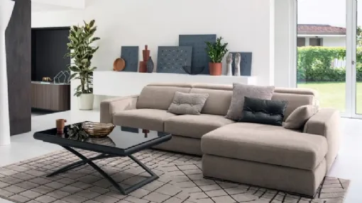 Divano con schienale regolabile con penisola Cast di Calligaris