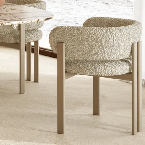 Sedia con braccioli in tessuto Bay Metal Armchair di Nature Design