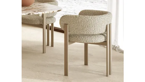 Sedia con braccioli in tessuto Bay Metal Armchair di Nature Design
