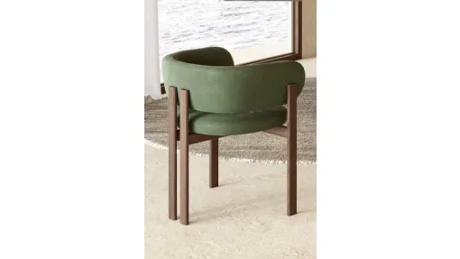 Sedia in pelle con base in legno Bay Wood Armchair di Nature Design