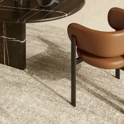 Sedia Bay Metal Armchair in pelle e metallo di Nature Design