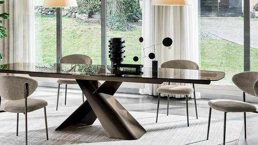 Tavolo allungabile Axiom in vetro di Calligaris