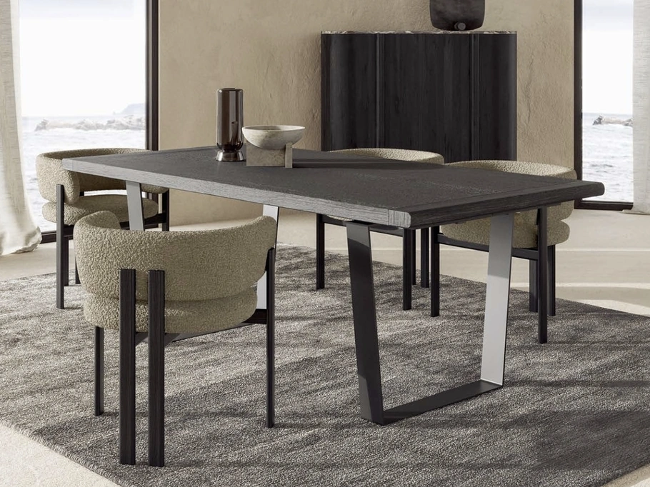 Tavolo Cocoon Allungabile in legno secolare Nero di Nature Design