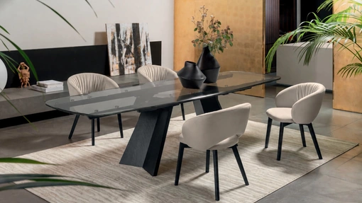 Tavolo allungabile Icaro in vetro di Calligaris