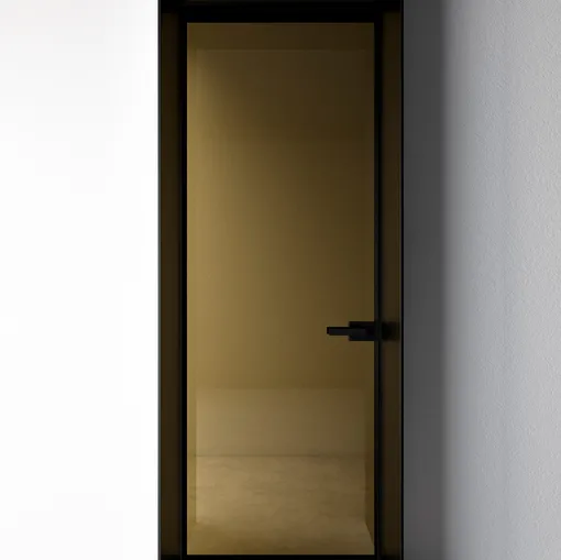 Porta battente per interni Entre-Deux-Battente in vetro con telaio in alluminio di Albed