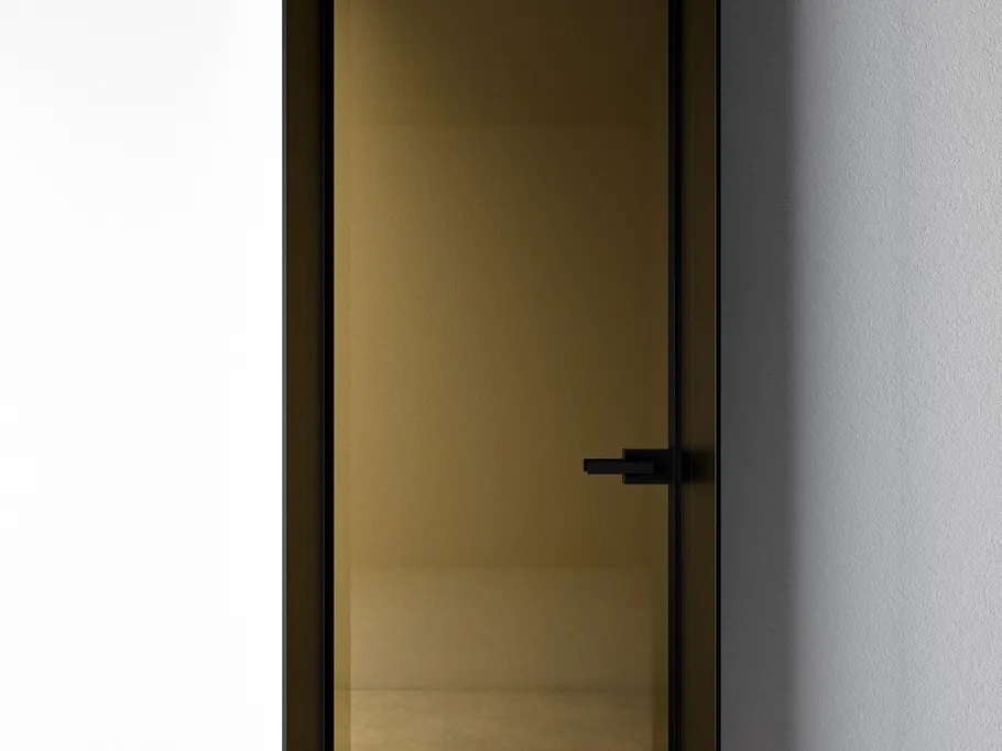 Porta battente per interni Entre-Deux-Battente in vetro con telaio in alluminio di Albed