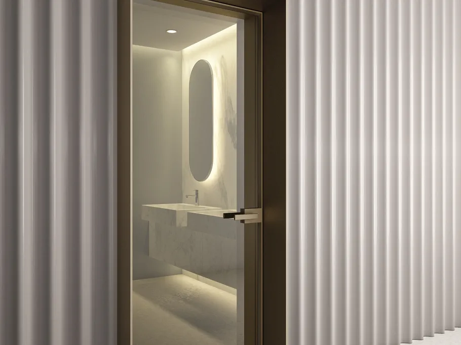 Porta battente per interni Entre-Deux-Battente in vetro con telaio in alluminio di Albed